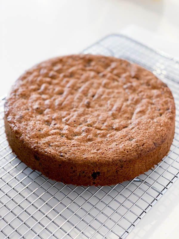 Torte cooling on a rack.