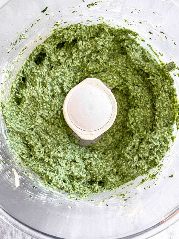 The Spinach Dip ingredients are now all blended together and ready to be put into the cob loaf.