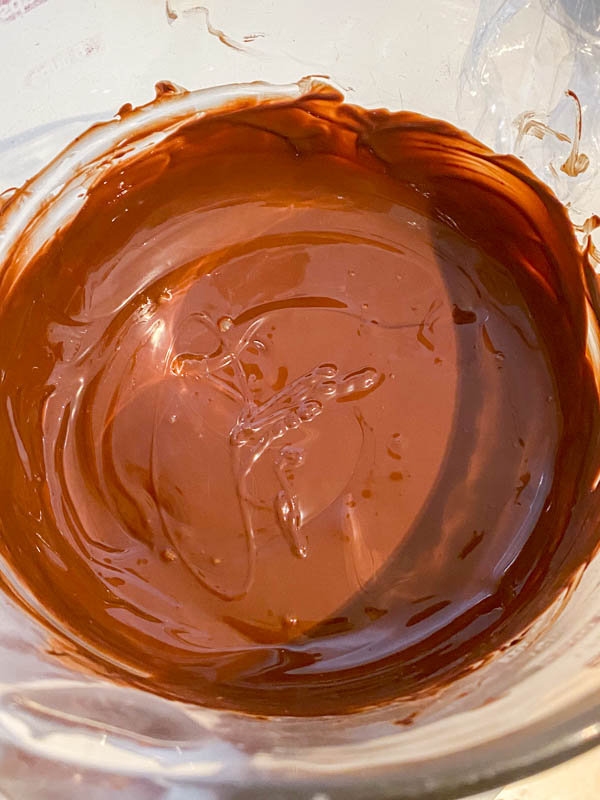 The chocolate is now melted in the bowl.