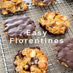 The florentines are now ready to be served or stored. They have been cooled and the chocolate coating is now set.